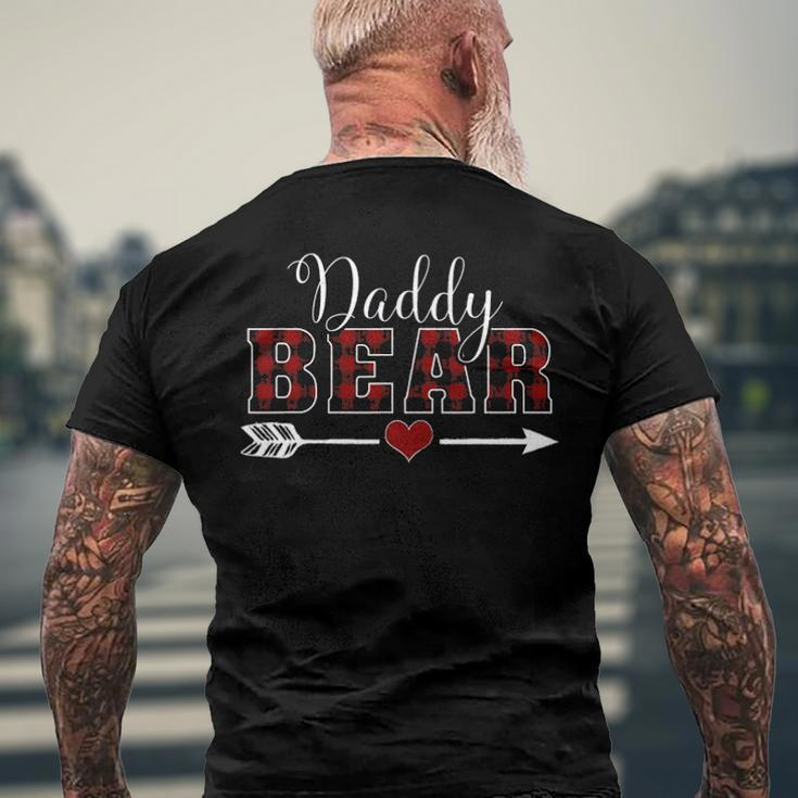 Daddy Bear Buffalo Plaid Arrow Heart Christmas Pajama Men's Back Print T-shirt Gifts for Old Men