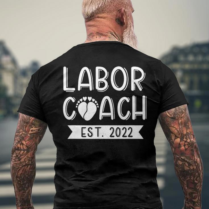 Daddy Labor Coach Est 2022 Baby Announcement Dad To Be Men's Back Print T-shirt Gifts for Old Men