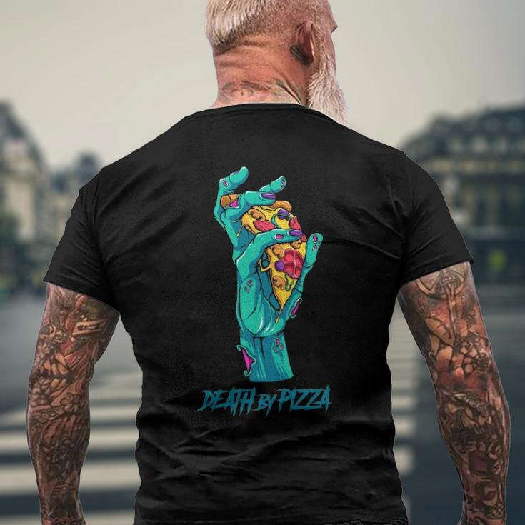 Death By Pizza - Pizza Lover Halloween Costume Men's Back Print T-shirt Gifts for Old Men