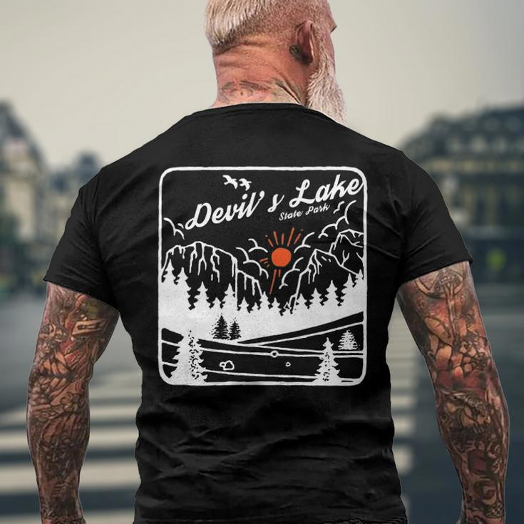 Devils Lake State Park Wisconsin Modern Cool Wi Men's Back Print T-shirt Gifts for Old Men