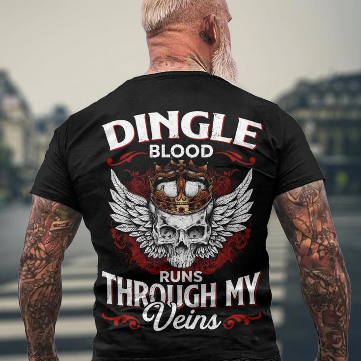 Dingle Blood Runs Through My Veins Name V2 Men's Crewneck Short Sleeve Back Print T-shirt Gifts for Old Men