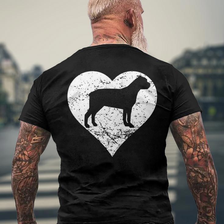 Distressed Cane Corso Heart Dog Owner Graphic Men's Back Print T-shirt Gifts for Old Men