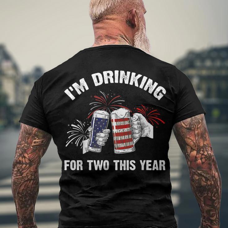 Im Drinking For Two Pregnancy 4Th Of July Dad Men's T-shirt Back Print Gifts for Old Men