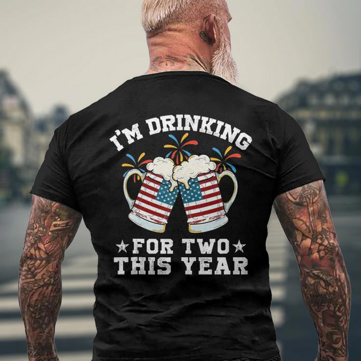 Im Drinking For Two This Year Pregnancy 4Th Of July Men's Back Print T-shirt Gifts for Old Men