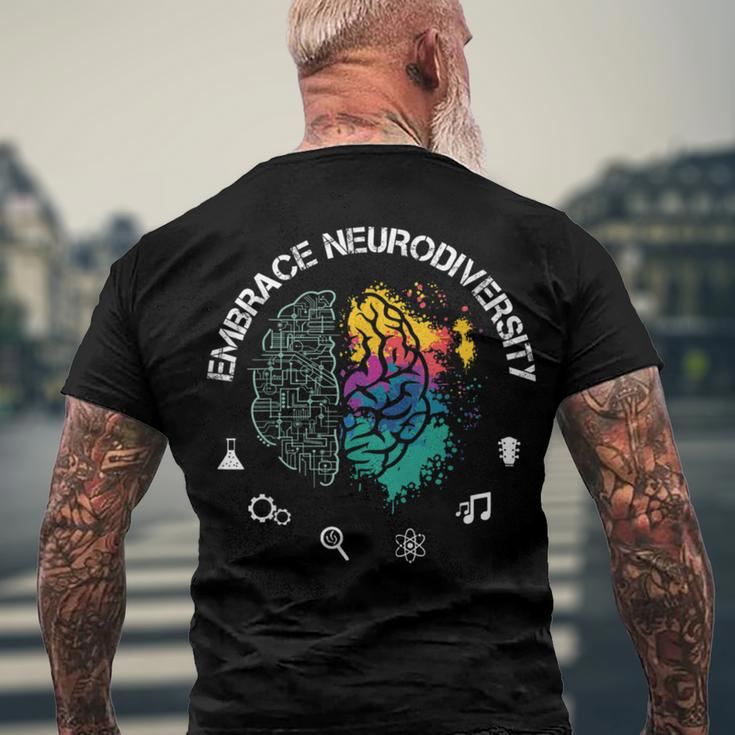 Embrace Neurodiversity Funny Men's Crewneck Short Sleeve Back Print T-shirt Gifts for Old Men