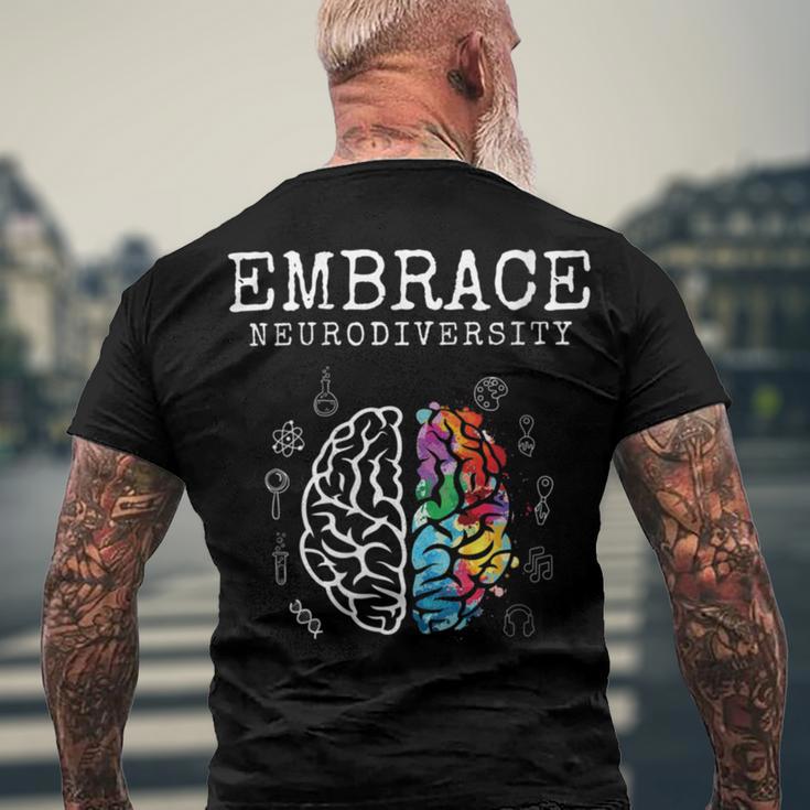 Embrace Neurodiversity Funny V2 Men's Crewneck Short Sleeve Back Print T-shirt Gifts for Old Men