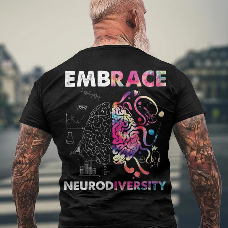 Embrace Neurodiversity Funny V4 Men's Crewneck Short Sleeve Back Print T-shirt Gifts for Old Men