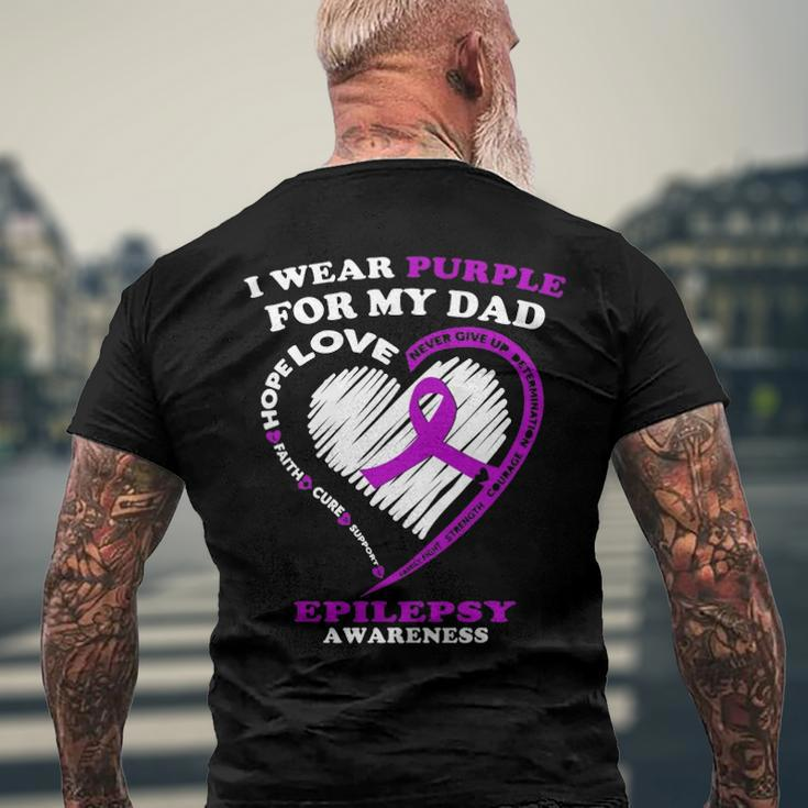 Epilepsy Awareness I Wear Purple For My Dad Men's Back Print T-shirt Gifts for Old Men