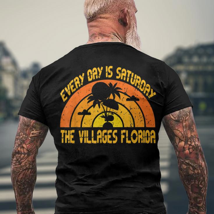 Every Day Is Saturday The Villages Florida Men's Crewneck Short Sleeve Back Print T-shirt Gifts for Old Men