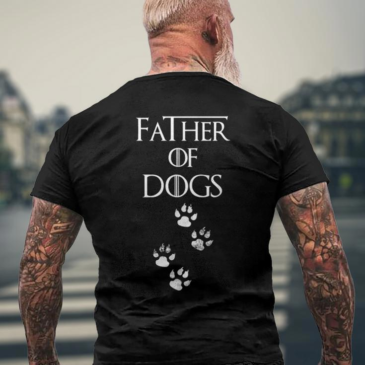 Father Of Dogs Paw Prints Men's Back Print T-shirt Gifts for Old Men