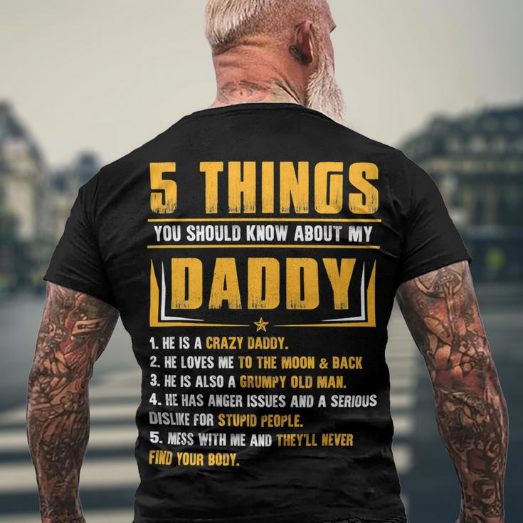 Father Grandpa 5 Things You Should Know About My Daddy Fathers Day 12 Family Dad Men's Crewneck Short Sleeve Back Print T-shirt Gifts for Old Men