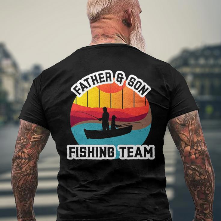 Father And Son Fishing Team Fathers Day Men's Back Print T-shirt Gifts for Old Men