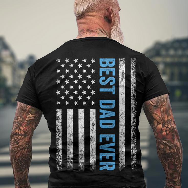 Fathers Day Best Dad Ever With Us American Flag V2 Men's Back Print T-shirt Gifts for Old Men