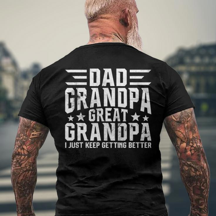 Mens Fathers Day From Grandkids - Dad Grandpa Great Grandpa Men's Back Print T-shirt Gifts for Old Men