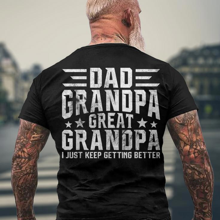 Mens Fathers Day From Grandkids Dad Grandpa Great Grandpa Men's T-shirt Back Print Gifts for Old Men