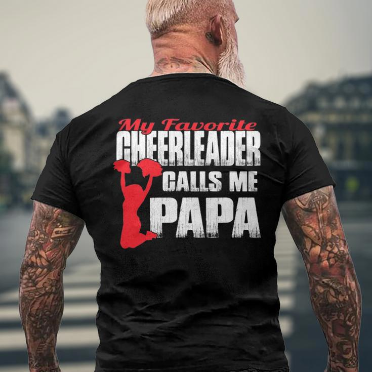 Mens My Favorite Cheerleader Calls Me Papa Cheer Papar Men's Back Print T-shirt Gifts for Old Men