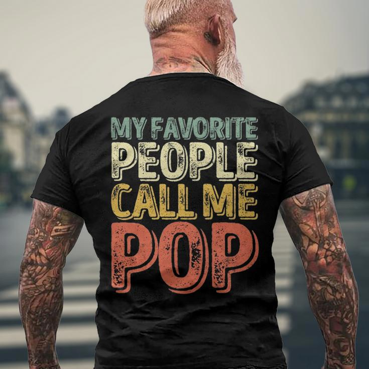 My Favorite People Call Me Pop Fathers Day Men's Back Print T-shirt Gifts for Old Men