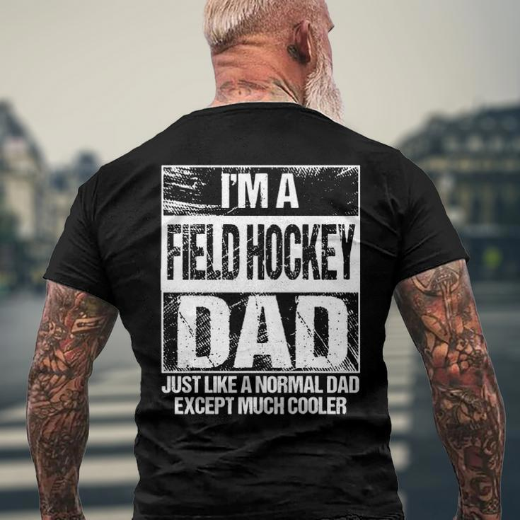 Field Hockey Dad Gift Field Hockey Player Gift Father Men's Crewneck Short Sleeve Back Print T-shirt Gifts for Old Men
