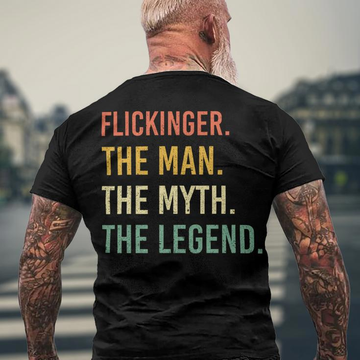 Flickinger Name Shirt Flickinger Family Name Men's Crewneck Short Sleeve Back Print T-shirt Gifts for Old Men