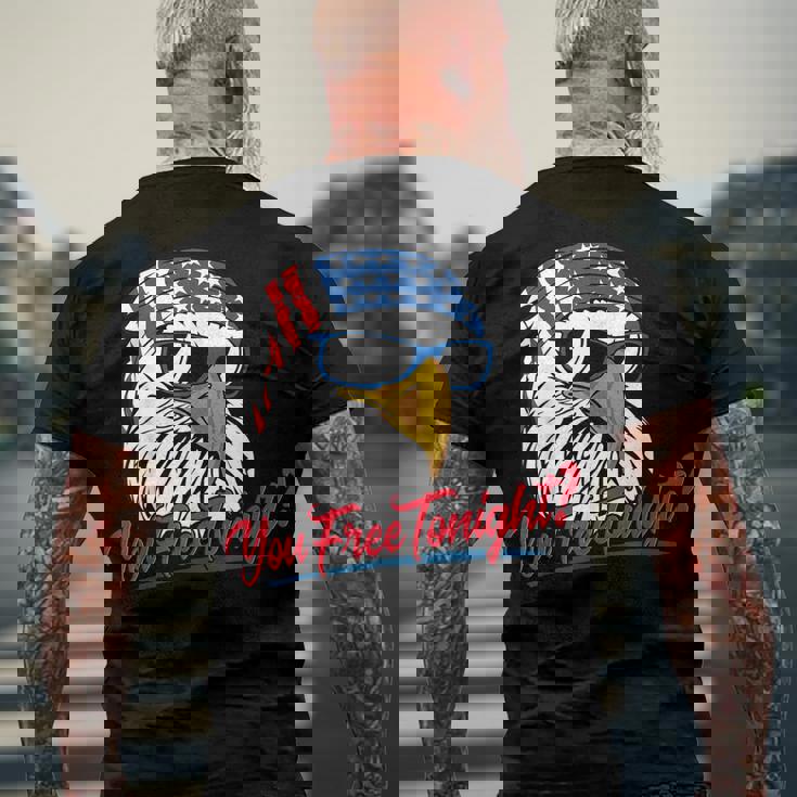 You Free Tonight Bald Eagle American Flag Happy 4Th Of July V2 Men's Back Print T-shirt Gifts for Old Men