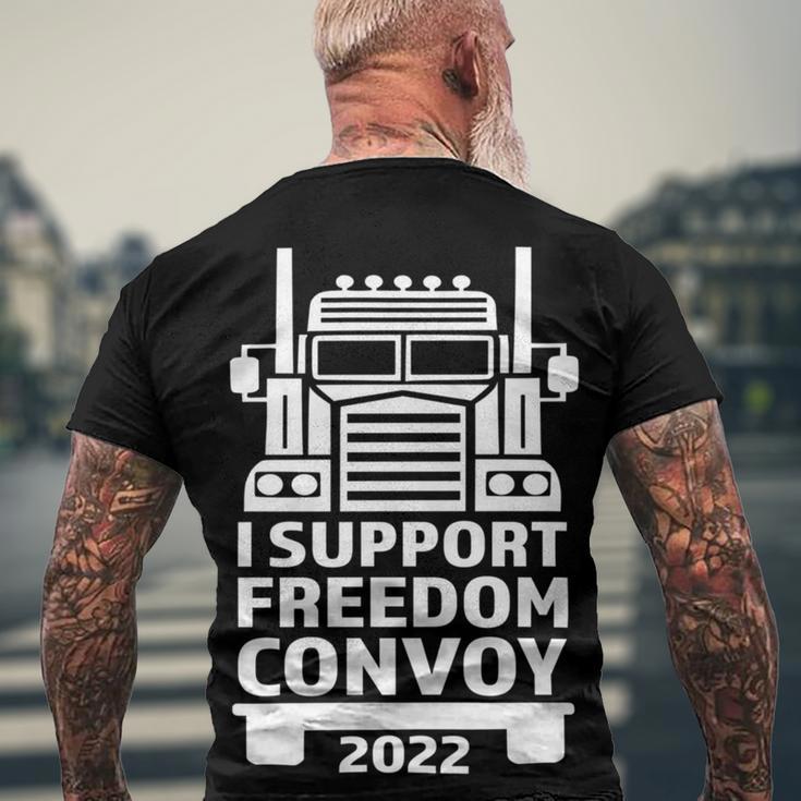 Freedom Convoy 2022 In Support Of Truckers Mandate Freedom Men's Crewneck Short Sleeve Back Print T-shirt Gifts for Old Men