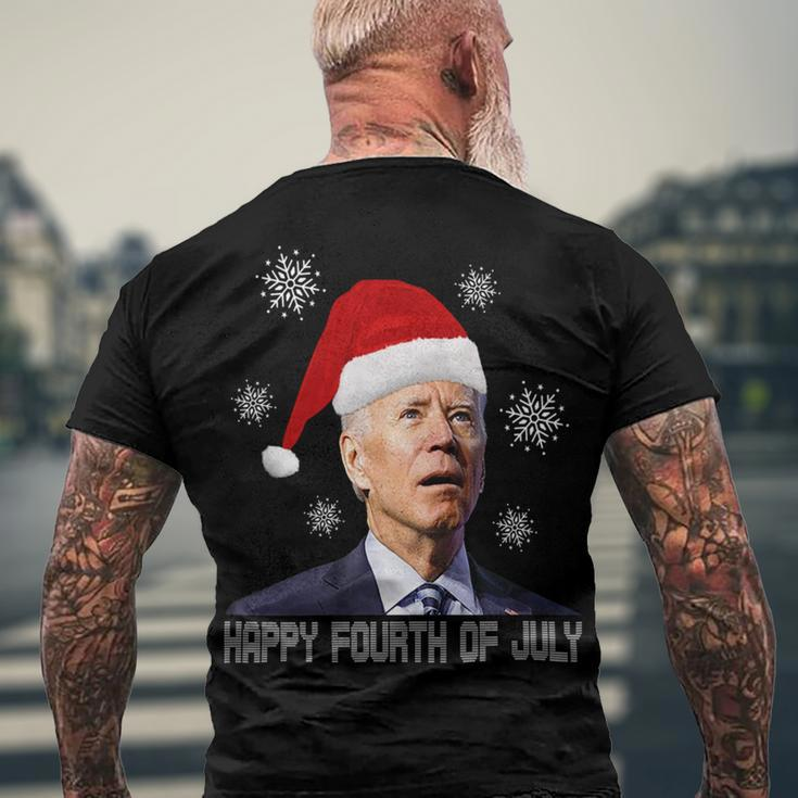 Funny Anti Joe Biden Happy 4Th Of July Merry Christmas Men's Crewneck Short Sleeve Back Print T-shirt Gifts for Old Men