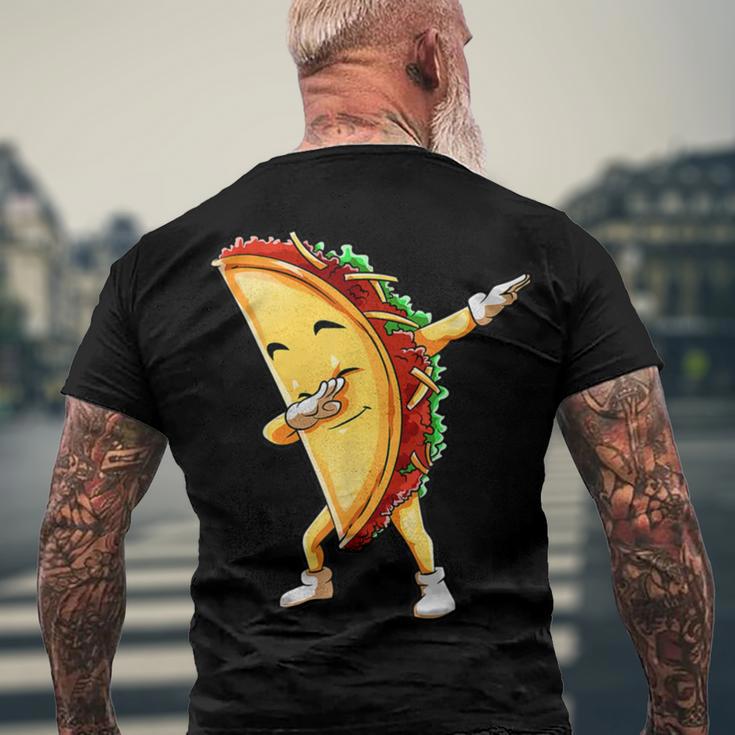 Funny Dabbing Taco Cinco De May Mexican Food Men's Crewneck Short Sleeve Back Print T-shirt Gifts for Old Men