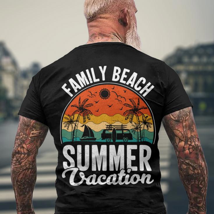 Funny Enjoy The Summer Family Beach Summer Vacation Men's Crewneck Short Sleeve Back Print T-shirt Gifts for Old Men