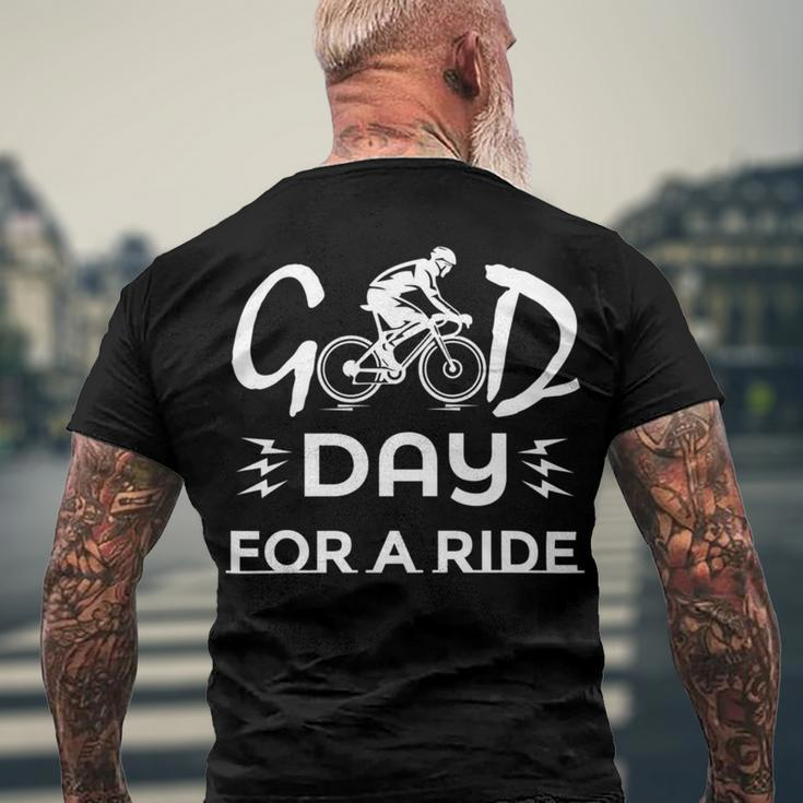 Funny Good Day For A Ride Funny Bicycle I Ride Fun Hobby Race Quote Men's Crewneck Short Sleeve Back Print T-shirt Gifts for Old Men
