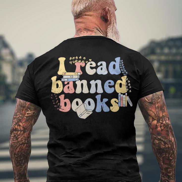 Funny I Read Banned Books Lovers Books Men's Crewneck Short Sleeve Back Print T-shirt Gifts for Old Men