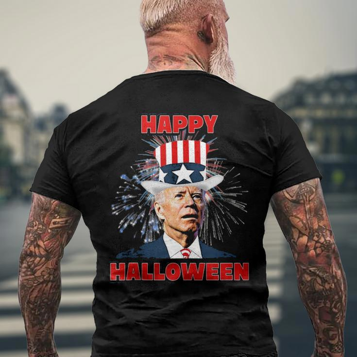Funny Joe Biden Happy Halloween For Fourth Of July Men's Crewneck Short Sleeve Back Print T-shirt Gifts for Old Men