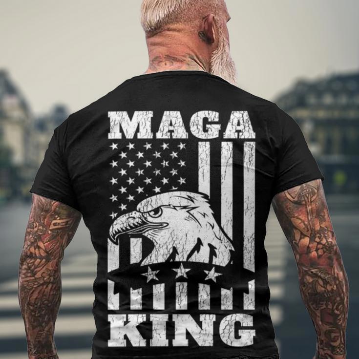 Funny Maga King Trump Supporter Gift Maga King Men's Crewneck Short Sleeve Back Print T-shirt Gifts for Old Men