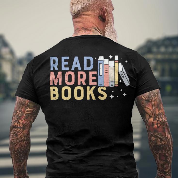 Funny Read More Books Gift Men's Crewneck Short Sleeve Back Print T-shirt Gifts for Old Men