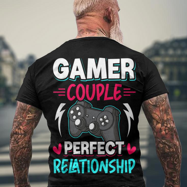 Gamer Couple Perfect Relationship Video Gamer Gaming Men's T-shirt Back Print Gifts for Old Men