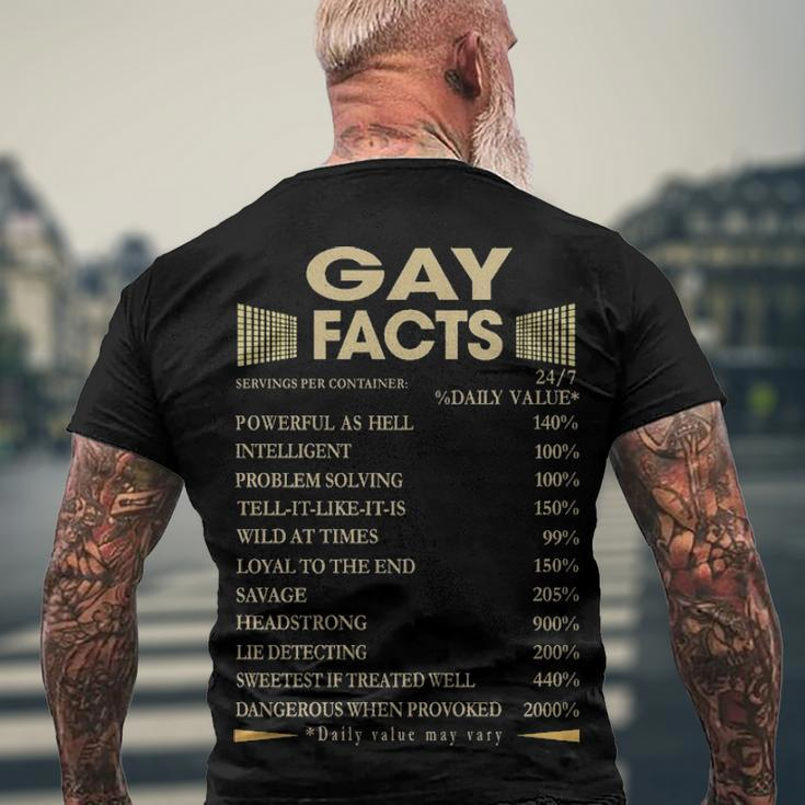 Gay Name Gay Facts V2 Men's T-Shirt Back Print Gifts for Old Men