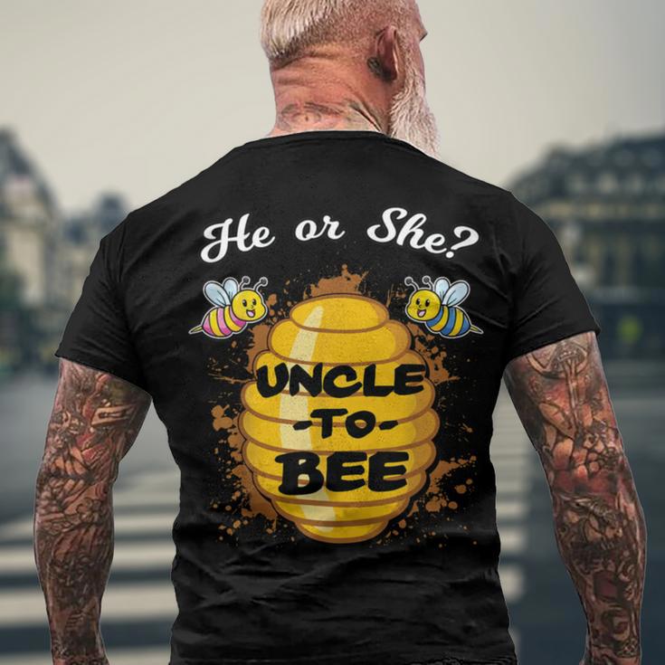 Gender Reveal He Or She Uncle To Bee Men's Crewneck Short Sleeve Back Print T-shirt Gifts for Old Men