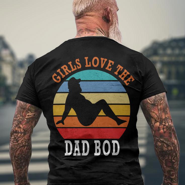 Girls Love The Dad Bod Men's Crewneck Short Sleeve Back Print T-shirt Gifts for Old Men