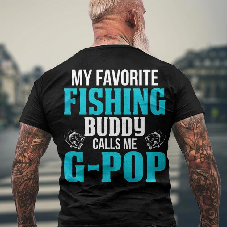 Gpop Grandpa Fishing My Favorite Fishing Buddy Calls Me Gpop Men's T-Shirt Back Print Gifts for Old Men