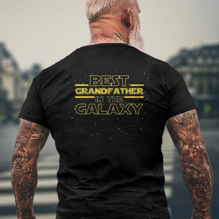 Grandpa Grandfather Best Grandfather In Galaxy Men's Back Print T-shirt Gifts for Old Men