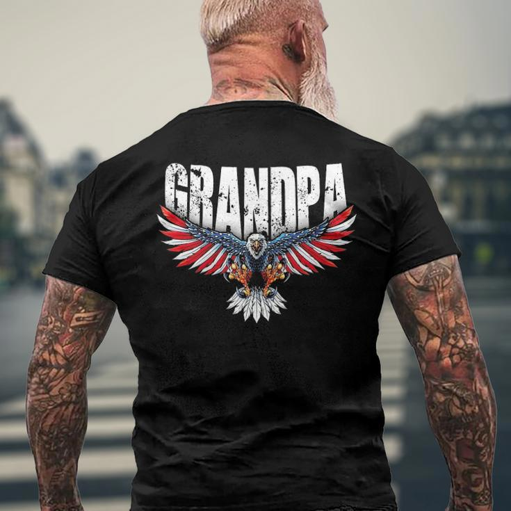 Mens Grandpa Vintage Usa Flag Bald Eagle Patriotic 4Th Of July Men's Back Print T-shirt Gifts for Old Men