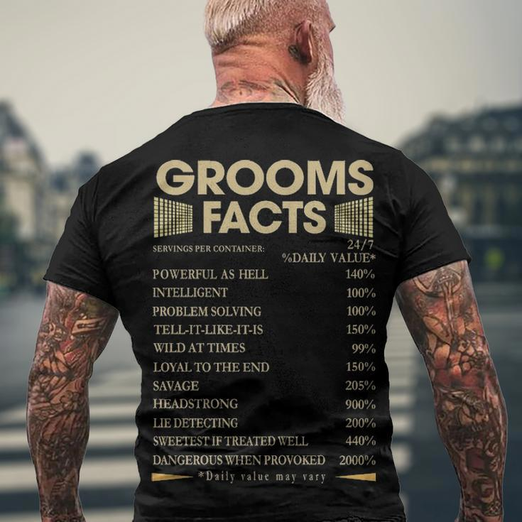 Grooms Name Grooms Facts Men's T-Shirt Back Print Gifts for Old Men