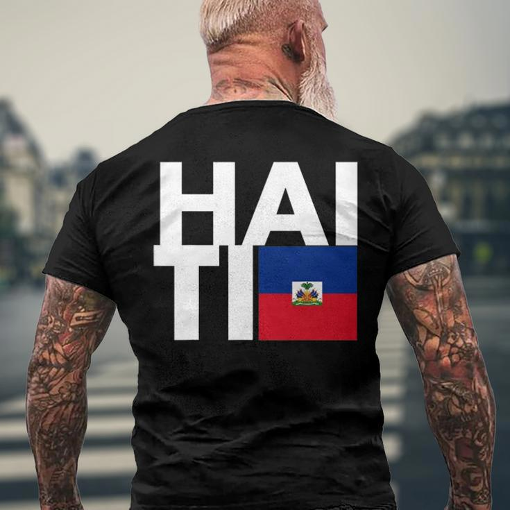 Haiti Flag Haiti Nationalist Haitian Men's Back Print T-shirt Gifts for Old Men