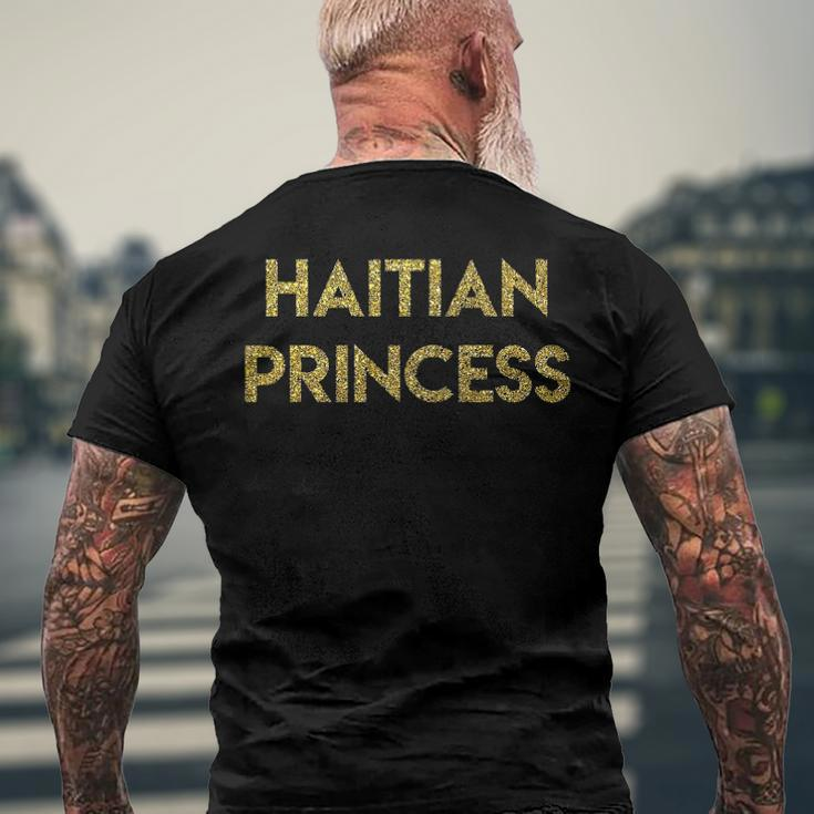 Haitian Pride Gold - Haitian Princess Men's Back Print T-shirt Gifts for Old Men