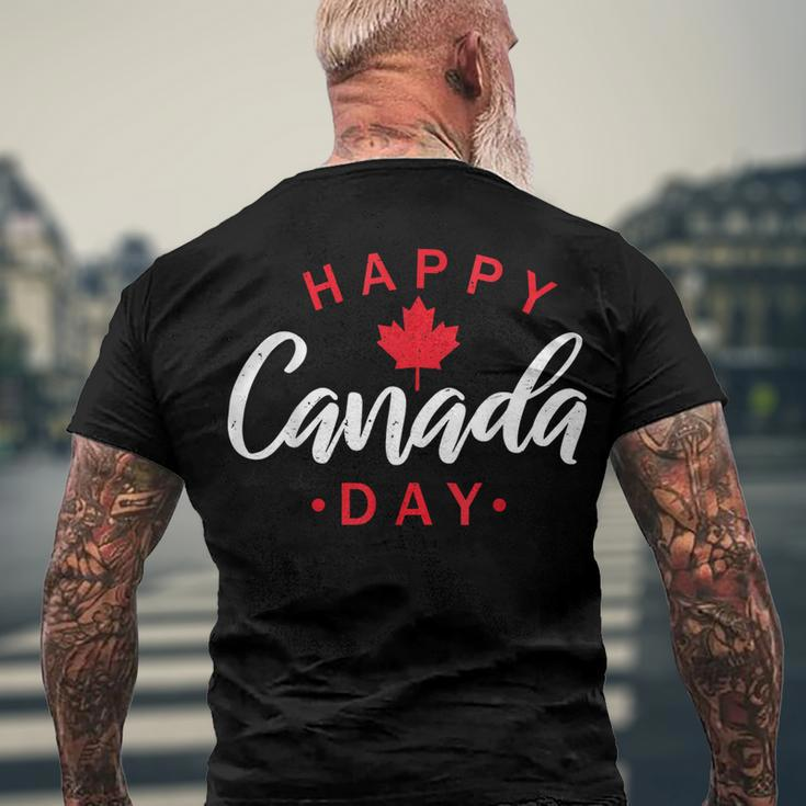 Happy Canada Day Maple Leaf Canadian Flag Kids Men's T-shirt Back Print Gifts for Old Men