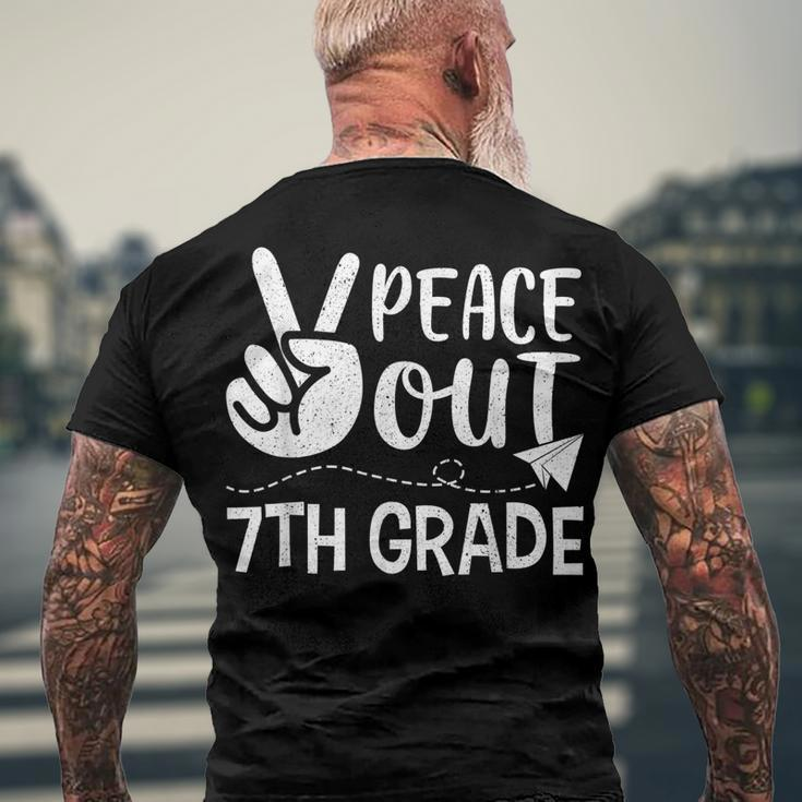 Happy Last Day Of School Retro Peace Out 7Th Grade Men's Back Print T-shirt Gifts for Old Men