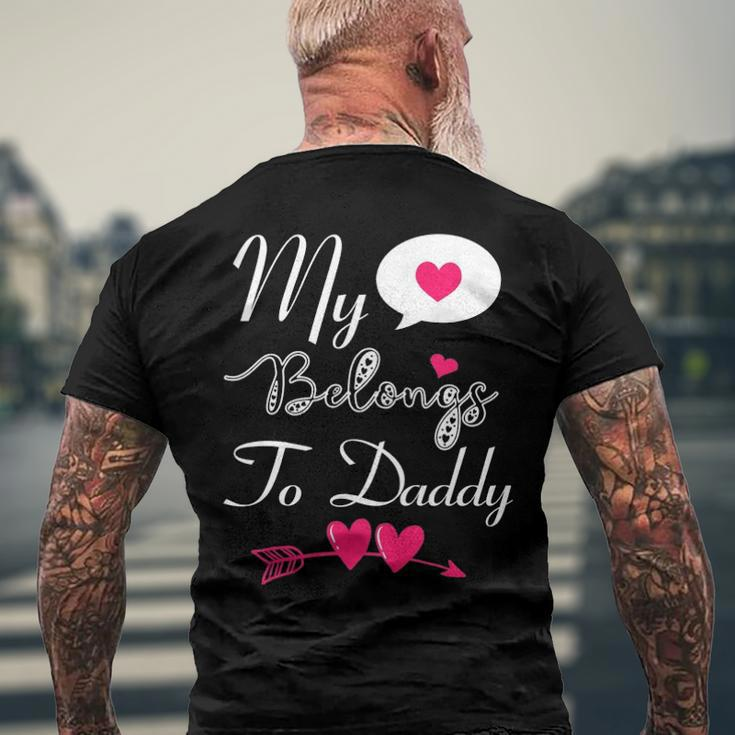 My Heart Belongs To Daddy Girls Boys Valentines Day Tee Men's Back Print T-shirt Gifts for Old Men