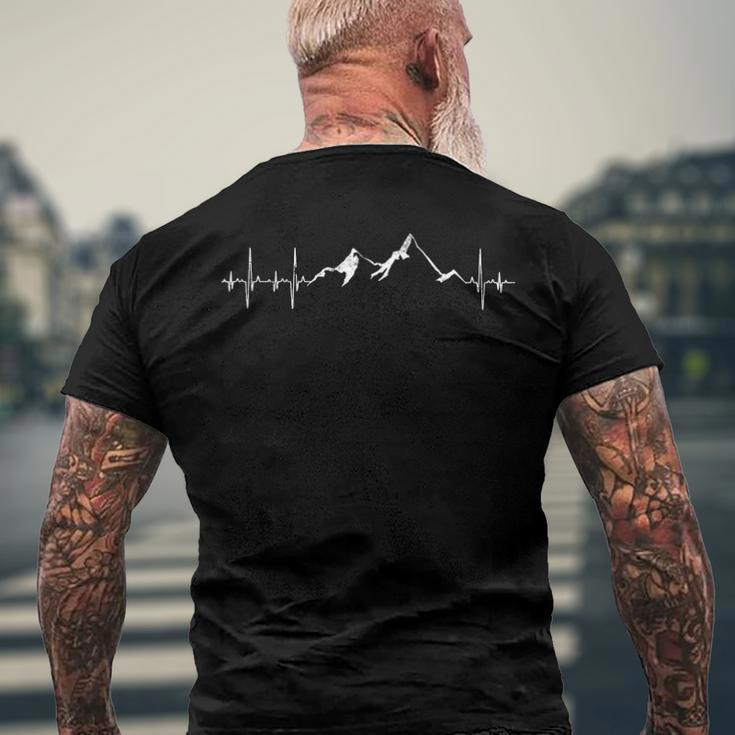 Hiker Hiking Mountain Heartbeat Outdoor Adventure Men's Back Print T-shirt Gifts for Old Men