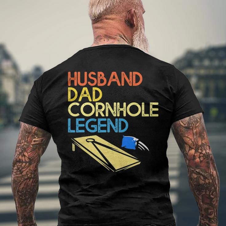 Mens Husband Dad Cornhole Legend Men's Back Print T-shirt Gifts for Old Men
