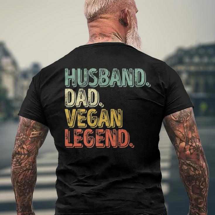 Mens Husband Dad Vegan Legend Fathers Day Men's Back Print T-shirt Gifts for Old Men