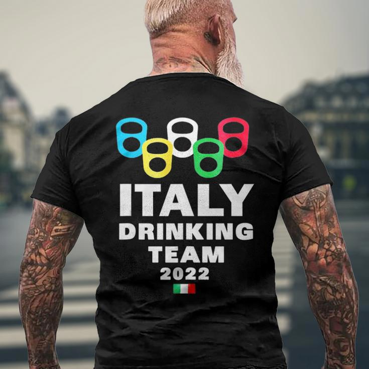 Italy Drinking Team Men's Back Print T-shirt Gifts for Old Men